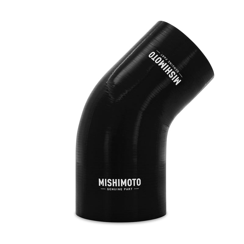 Acoplador reductor de silicona Mishimoto de 45 grados, de 3 a 3,75 pulgadas, color negro
