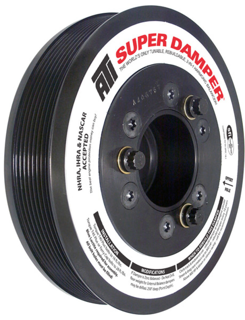 ATI-Dämpfer – 7,45 Zoll – Stahl – 8 Grv – Ford 7.3 – Powerstroke – 99-03 – Außenkugel – 3-Ring – Diesel