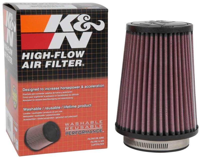 K&amp;N Filter Universal-Gummifilter 3 Flansch 4 1/2 Zoll Basis 3 1/2 Zoll Oberseite 5 3/4 Zoll Höhe