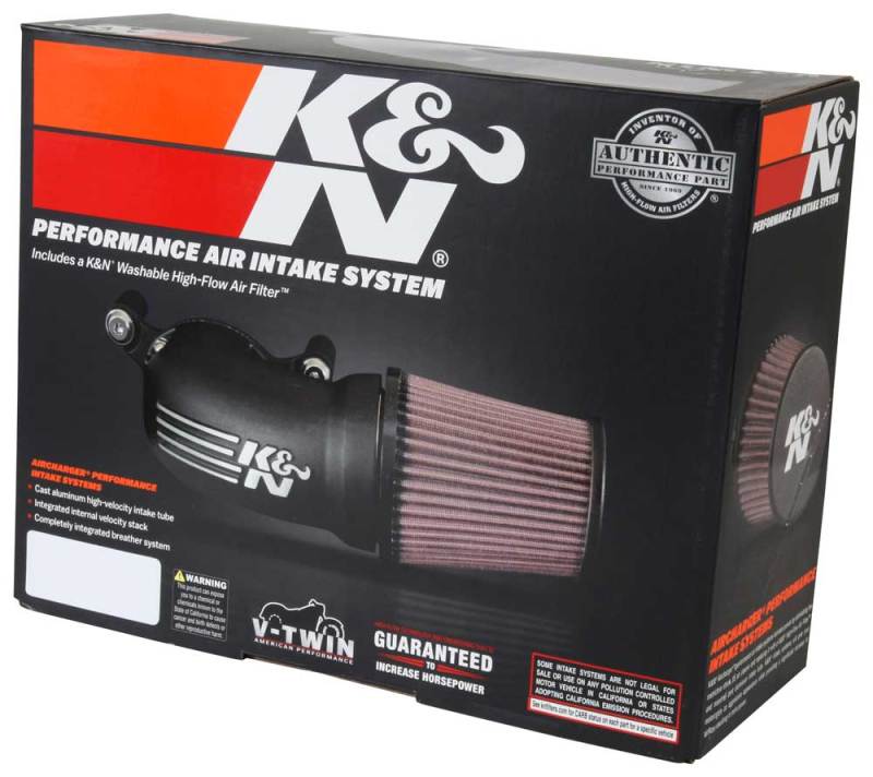 K&amp;N 01-17 Harley Davidson Softail / Dyna FI Performance Luftansaugsystem Silber