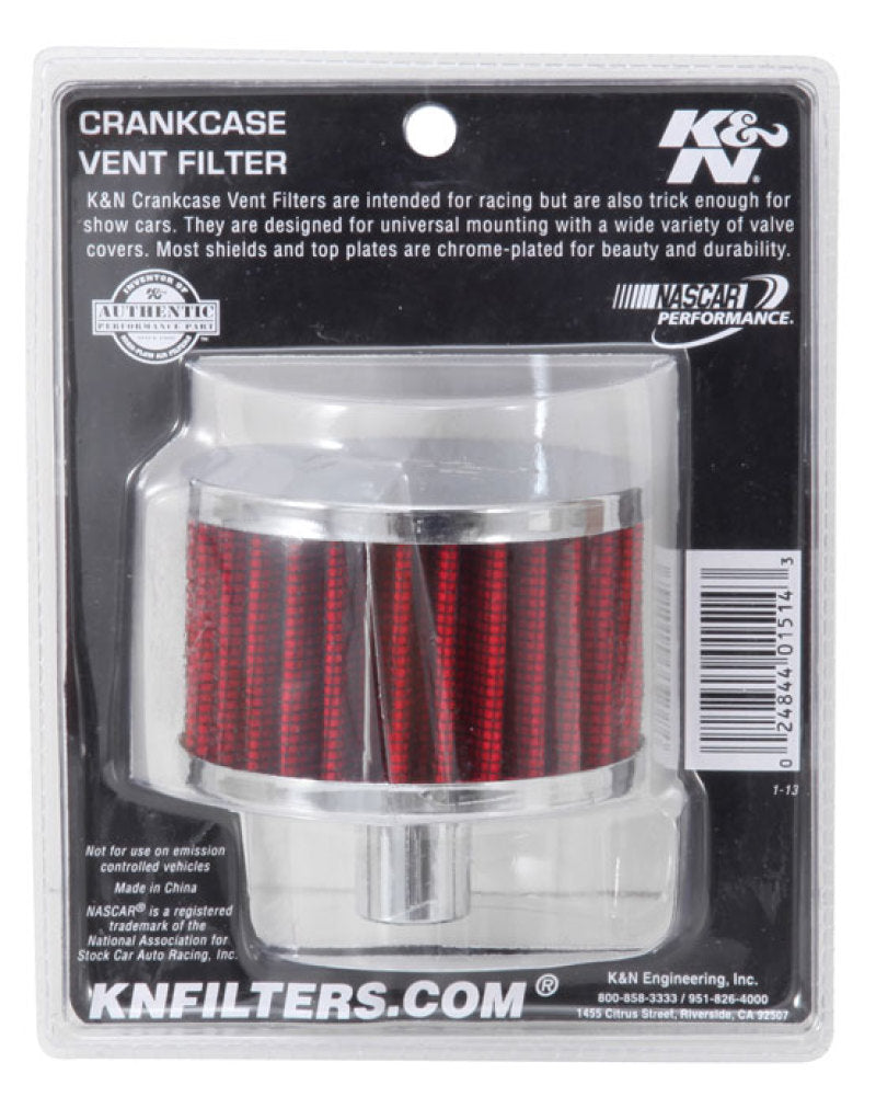 K&amp;N-Filter, 3/4 Zoll Entlüftung, 3 Zoll Durchmesser, 2 Zoll Höhe