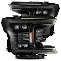 AlphaRex 18-20 Ford F-150 NOVA LED Proj Headlight Plank Style Alpha Blk w/Activ Light/Seq Signal/DRL