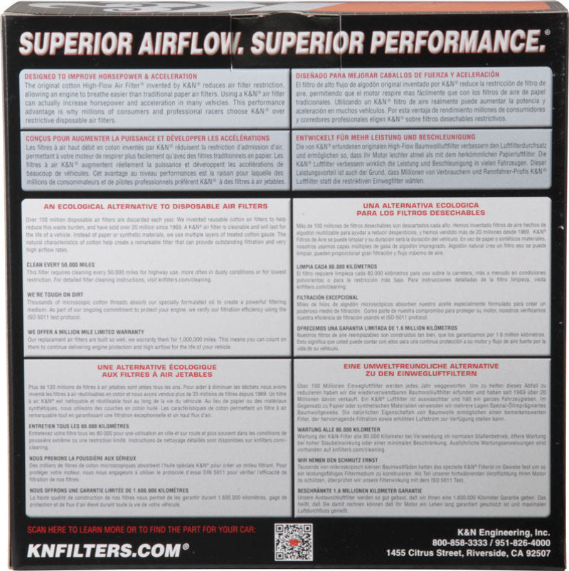 K&amp;N Custom-Rundfilter 5-1/8 Zoll FLG / 9 Zoll AD x 4-1/8 Zoll HW/VENT