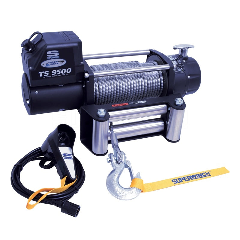 Cabrestante Tiger Shark 9500 Superwinch de 9500 libras, 12 V CC, 11/32 pulgadas x 95 pies, cuerda de acero