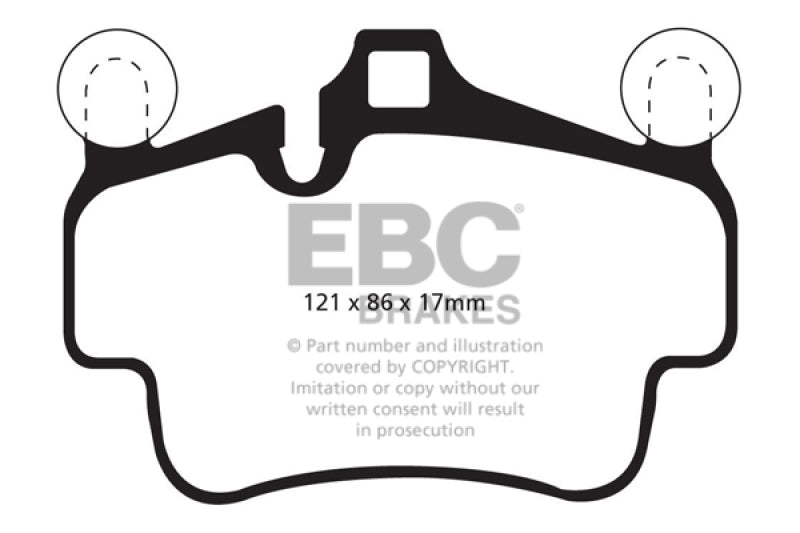 EBC 07-08 Porsche 911 (997) (nur Rotor aus Gusseisen) 3.6 Carrera 2 Redstuff Bremsbeläge vorn