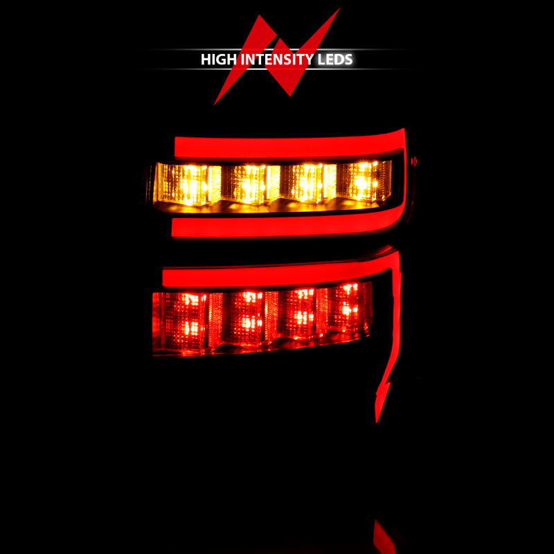 ANZO 2014-2020 Toyota 4Runner TL, schwarzes Gehäuse, getönte Linse, rote Lichtleiste mit sequentieller