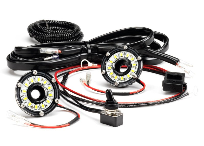KC HiLiTES Cyclone 2 Zoll LED-Universal-Beleuchtungsset unter der Motorhaube (inkl. 2 Cyclone-Leuchten/Schalter/Verkabelung)