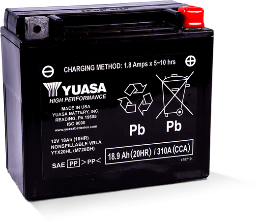 Yuasa YTX20HL Wartungsfreie AGM 12 Volt Batterie