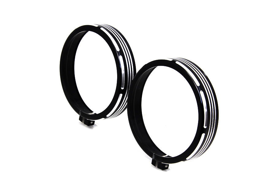 Par de Burst Trim Ring Set Lámparas Auxiliares para Harley-Davidson