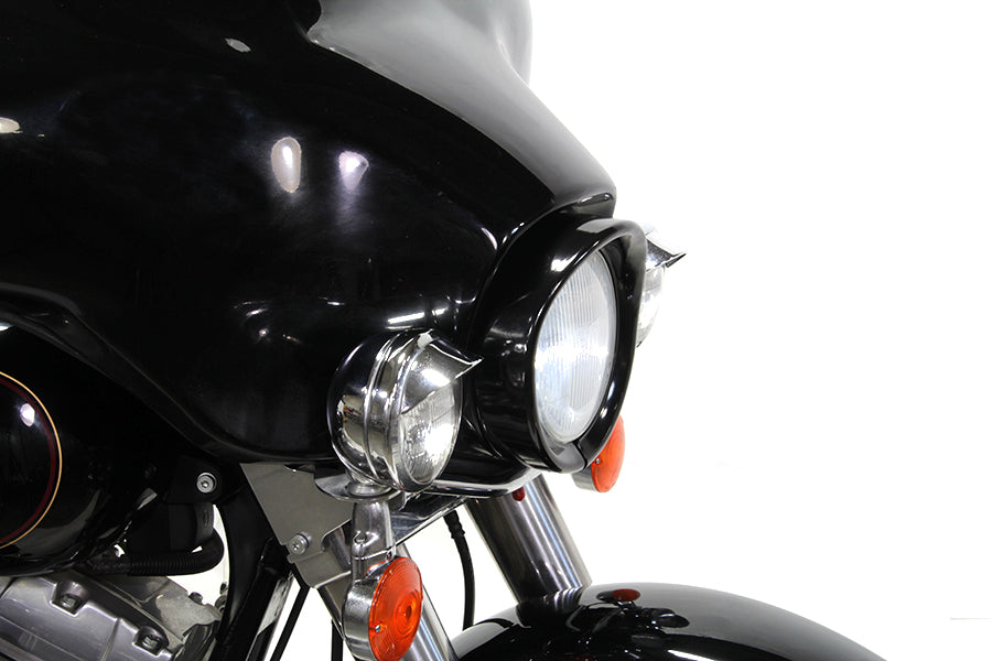 Black 7" Visor Style Headlamp Trim Ring For Harley-Davidson